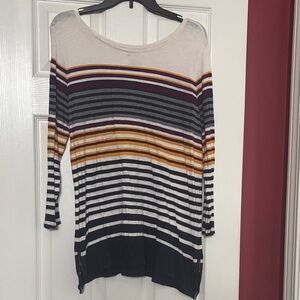 STYLUS Multicolor Striped Long Sleeve Top size xl